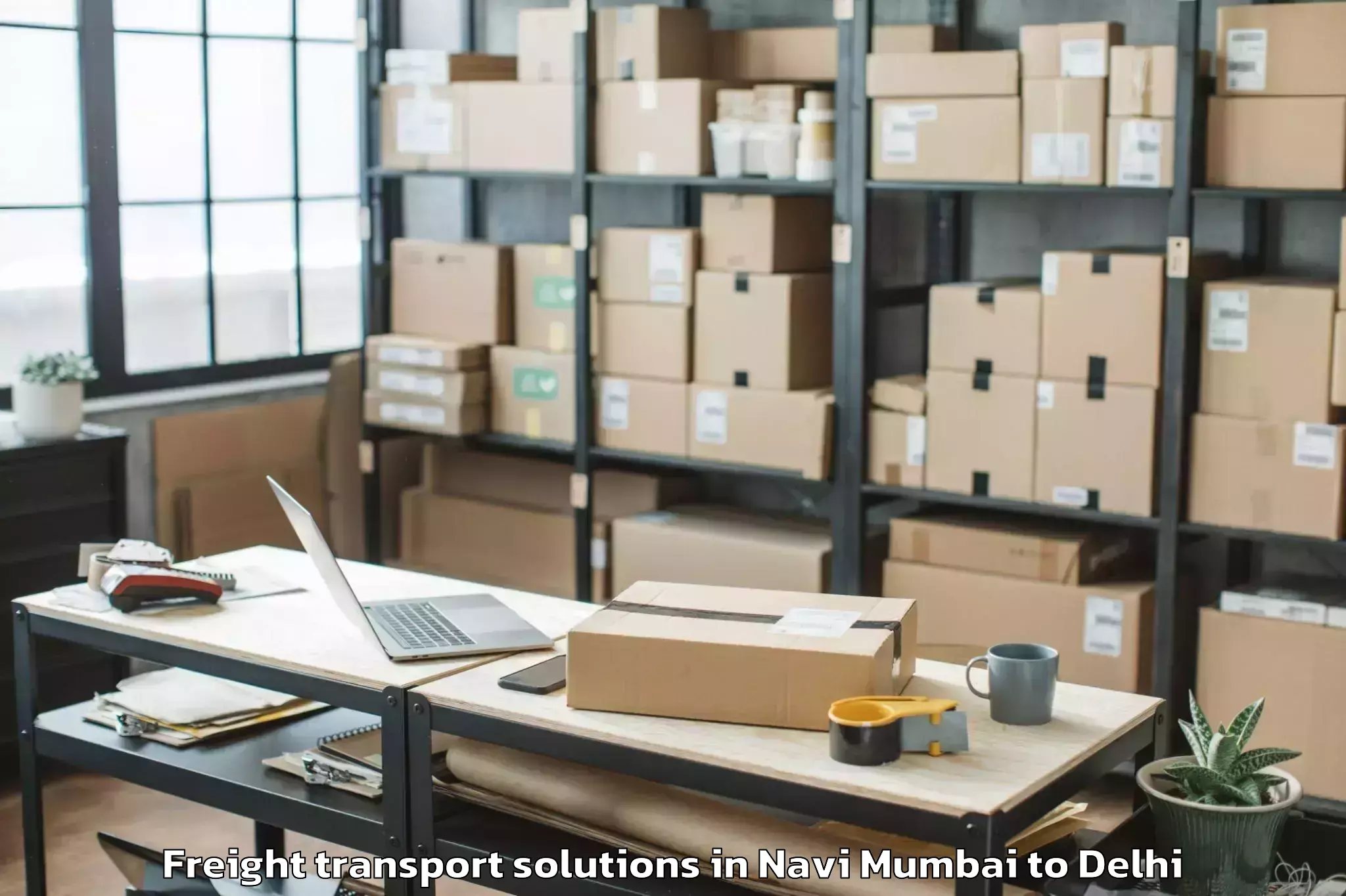 Top Navi Mumbai to Burari Freight Transport Solutions Available